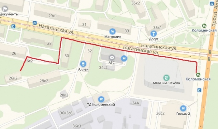 Карта проезда до Московского областного отделения КПРФ