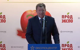 Владимир Кашин принял участие в открытии юбилейной 25-й Международной выставки продуктов питания, напитков и сырья для их производства «ПРОДЭКСПО-2018»