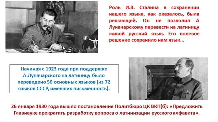 О роли Ленина и Сталина в сохранении и развитии русского языка