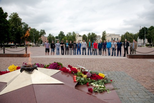 Возложение цветов в г. Подольске в честь погибших в годы Великой Отечественной Войны