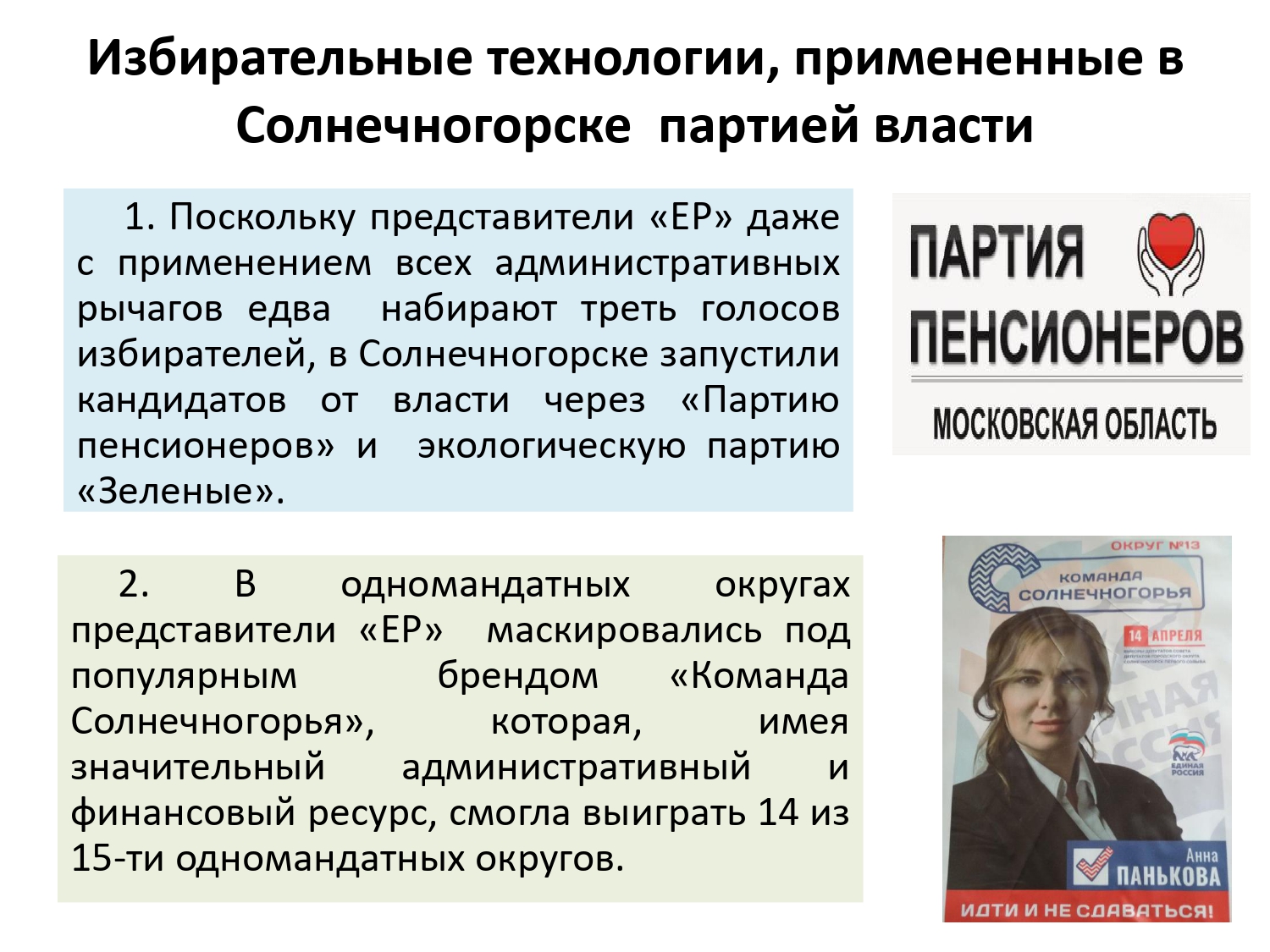 Выборы в Совет Депутатов г.о. Солнечногорск 14 апреля 2019 г.