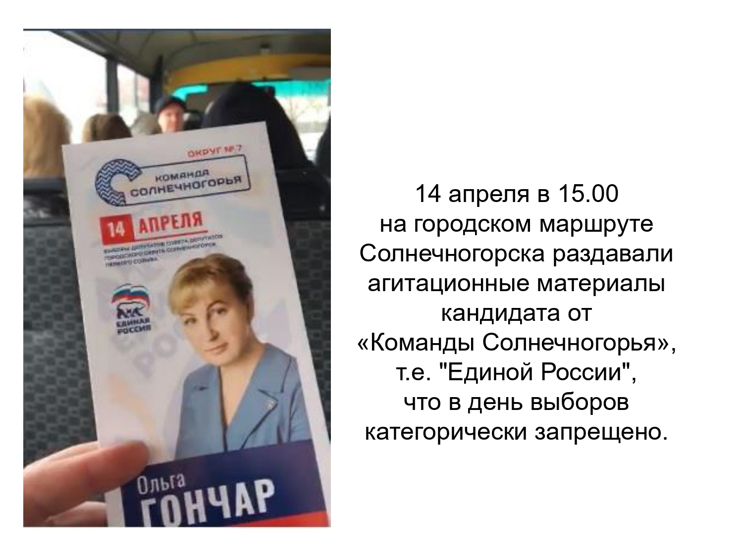 Выборы в Совет Депутатов г.о. Солнечногорск 14 апреля 2019 г.