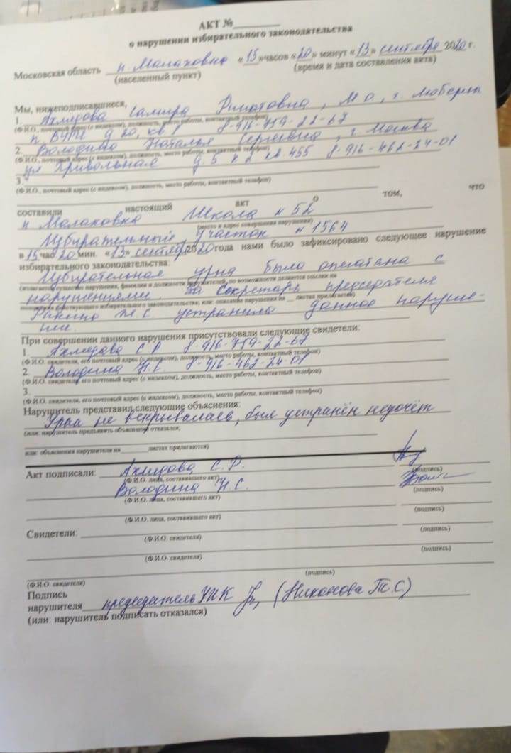 Массовые нарушения на выборах в Люберцах