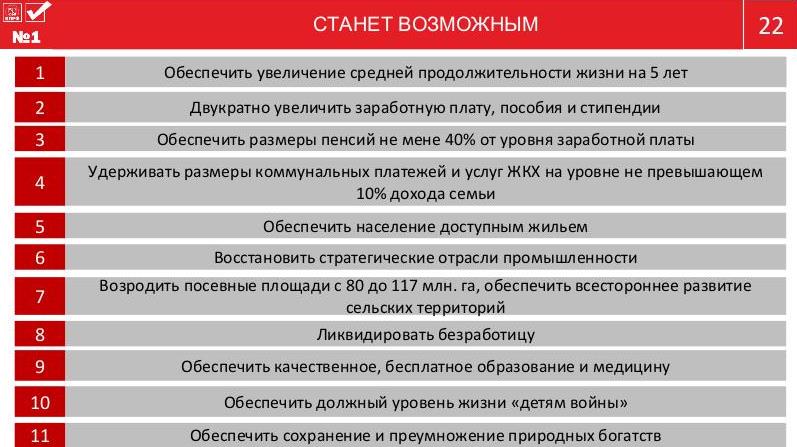 Цель программы КПРФ – улучшить качество жизни наших граждан