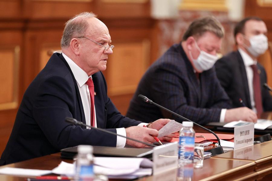 Брифинг Г.А. Зюганова в Госдуме после встречи с Председателем российского правительства М.В. Мишустиным