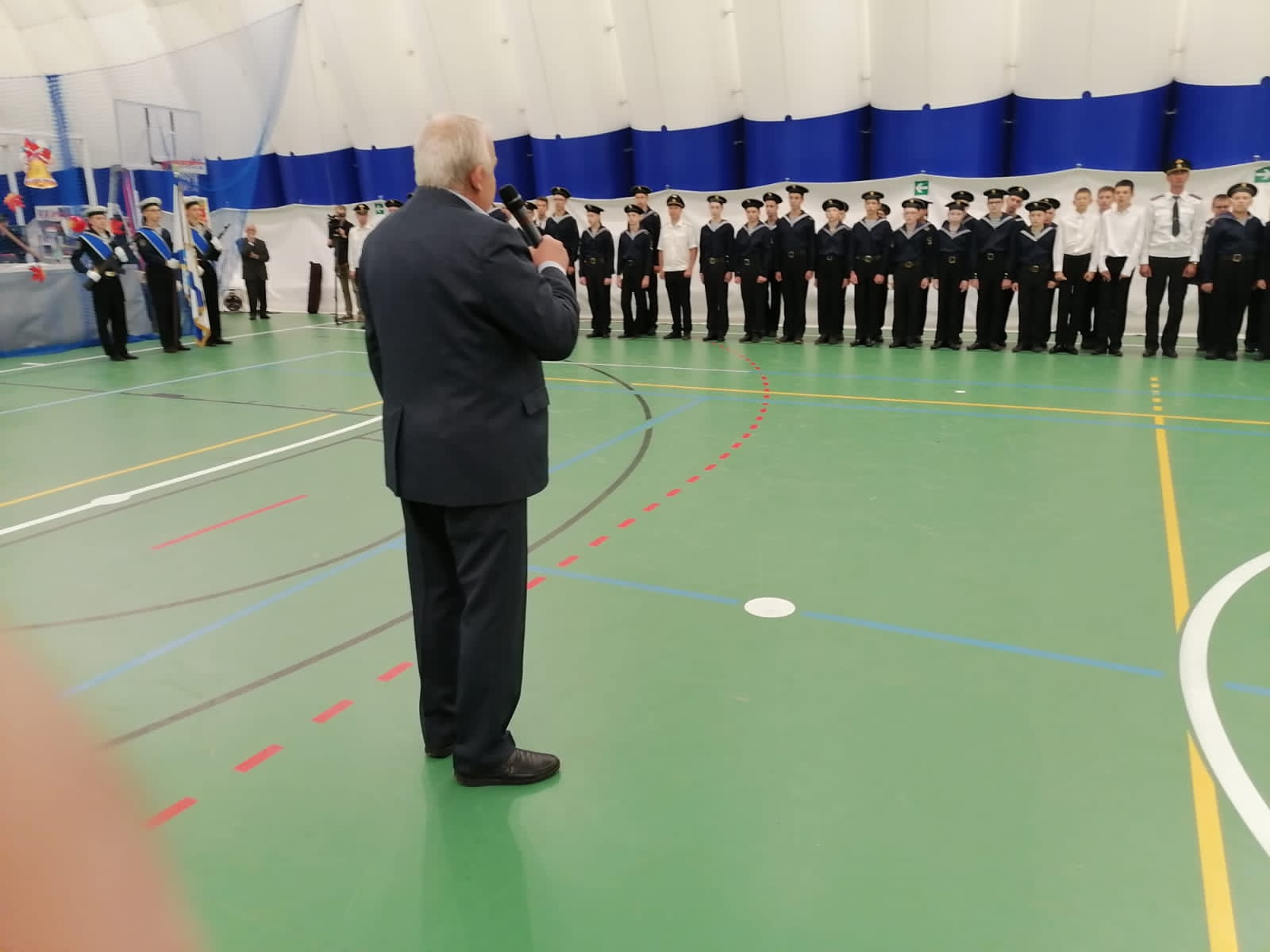 Линейка в кадетской школе в Пушкино