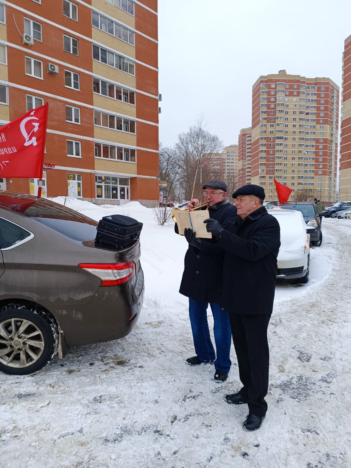 Автопробег Пушкинского ГК КПРФ к Дню Защитника Отечества