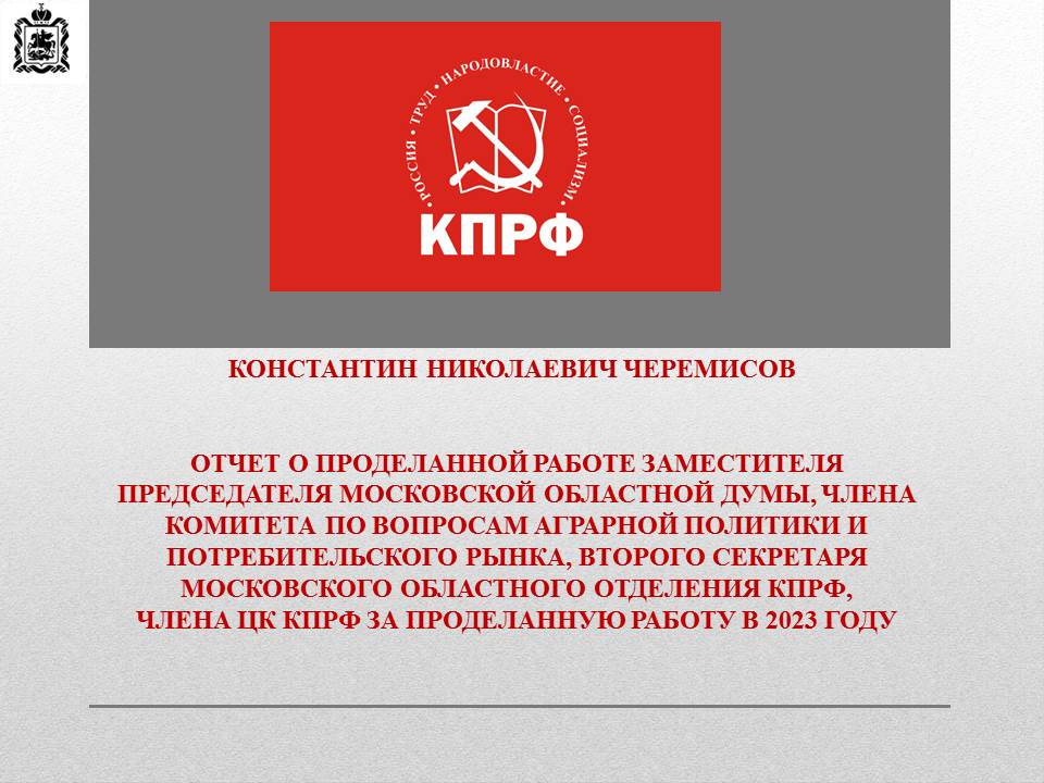 Отчет о работе за 2023 год заместителя председателя МОД Черемисова К.Н.