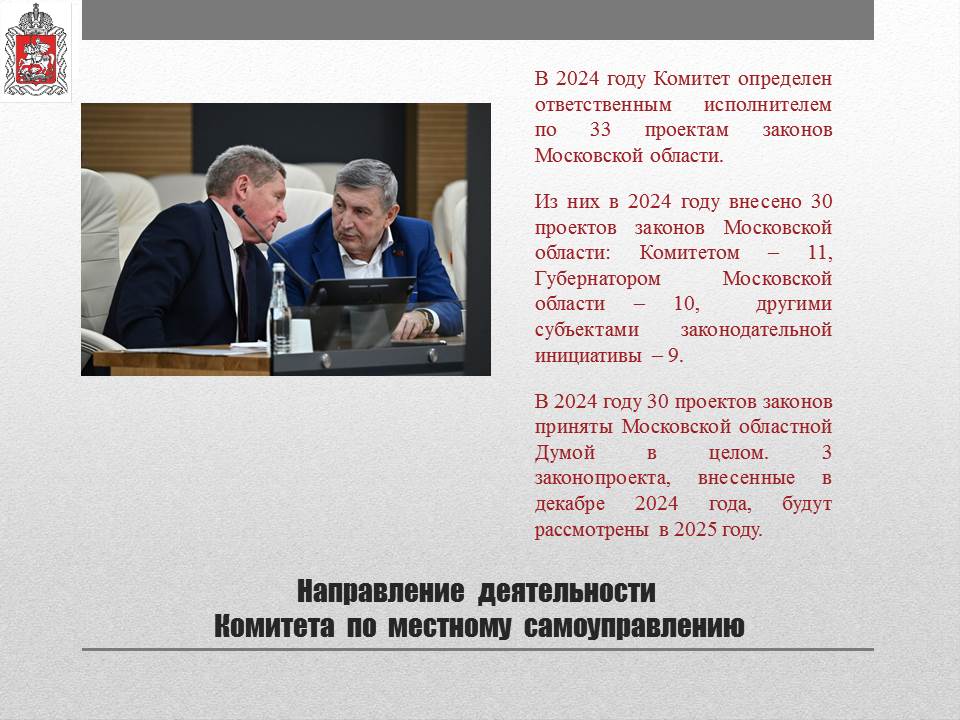 Отчет о деятельности заместителя Председателя Московской областной Думы К.Н. Черемисова на 2024 год