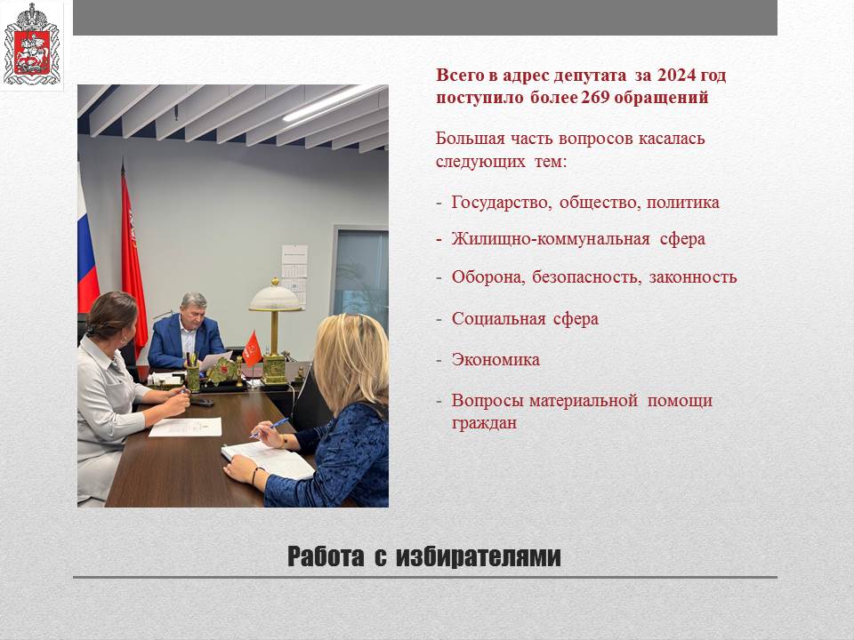 Отчет о деятельности заместителя Председателя Московской областной Думы К.Н. Черемисова на 2024 год